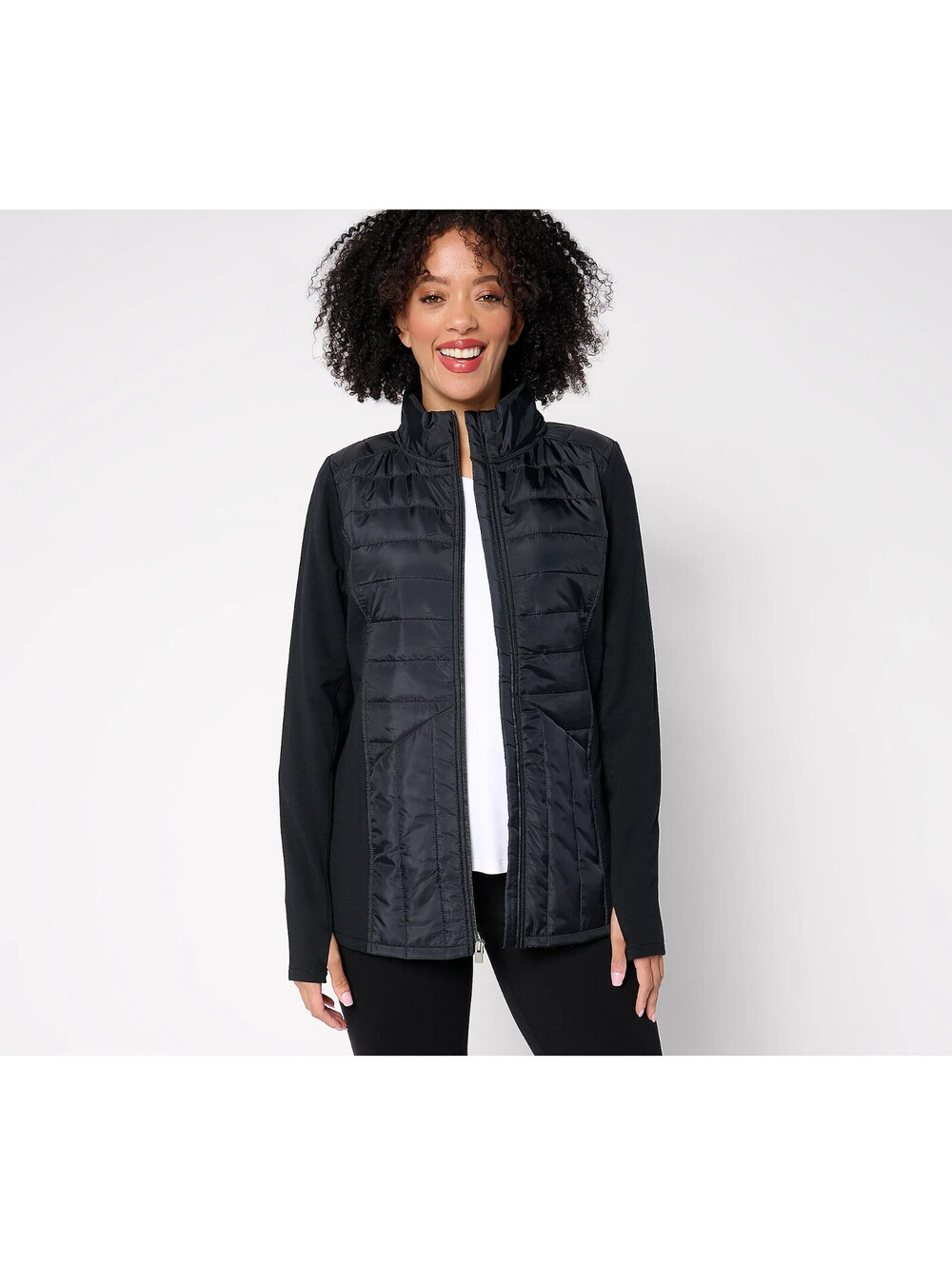 Sport Savvy Mixed Media Quilted Jacket Size 1X